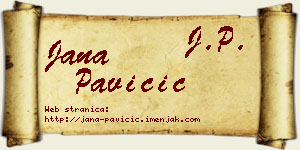 Jana Pavičić vizit kartica